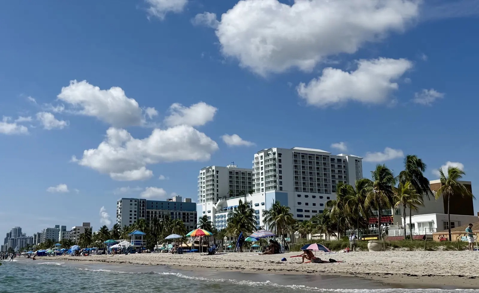Oceanfront buildings along Hollywood Beach, Florida